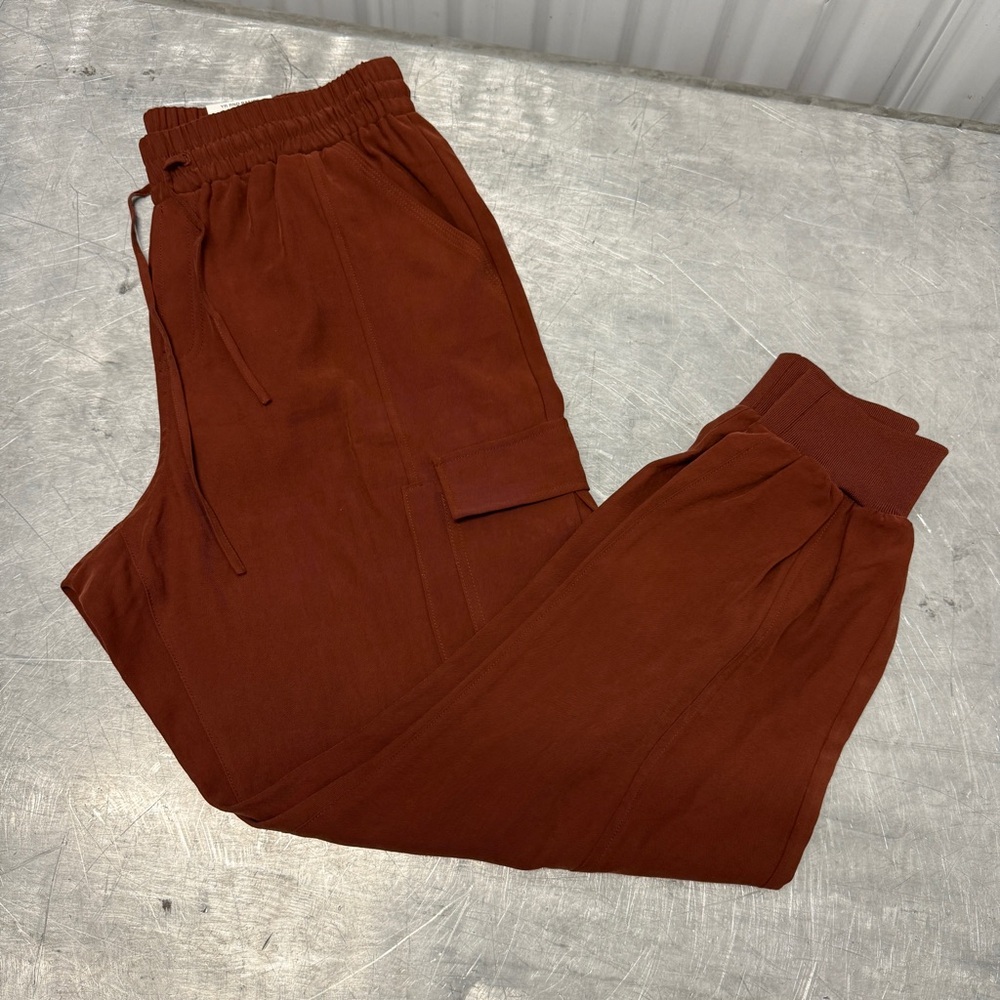 INC International Concepts Women’s New Deep Orange Cargo Jogger Pants Size Large